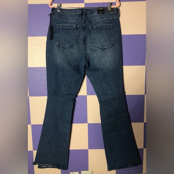 NWT Blank NYC High Rise Distressed Flare Jeans in Medium Blue - Size 14 / 32 - Picture 4 of 6